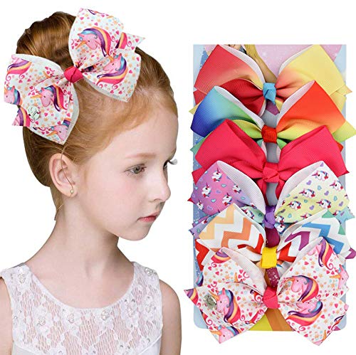 PALAY 6 Pcs Hair Bows for Kids Girls, Unicorn Bow Hair Clips for Girls Hair Accessories Stylish Grosgrain Ribbon and Barrettes Alligator Clips Gift PALAY 6 Pcs Hair Bows for Kids Girls, Unicorn Bow Hair Clips for Girls Hair Accessories Stylish Grosgrain Ribbon and Barrettes Alligator Clips Gift